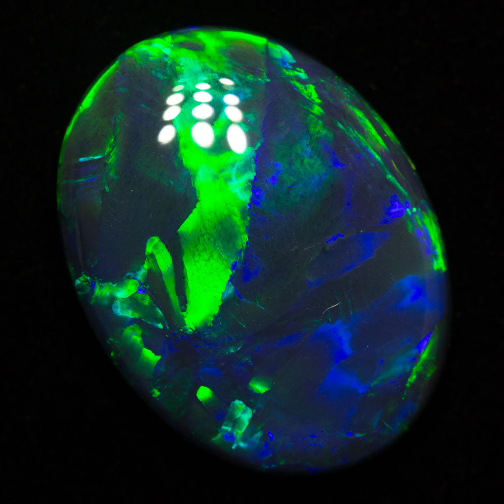 9.10 ct gem black opal 19.3x14.6x5mm