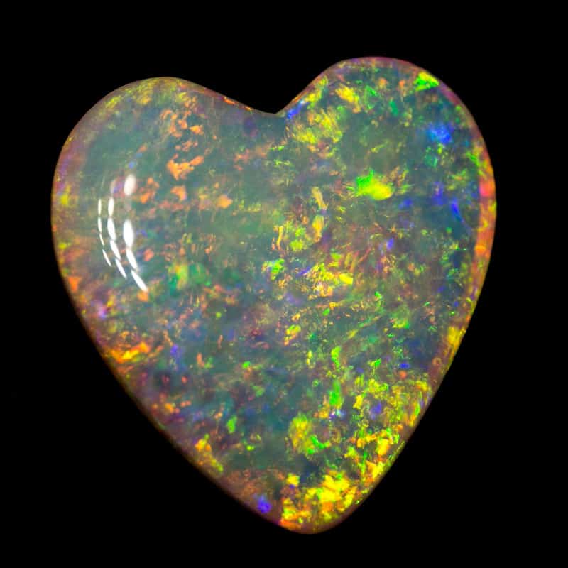9.60 ct double sided crystal opal heart 18x17x5.5mm