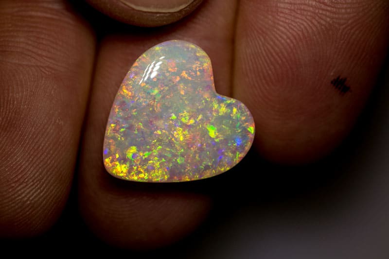 9.60 ct double sided crystal opal heart 18x17x5.5mm