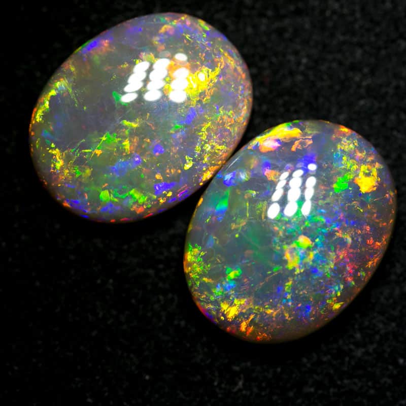 9.68 ct dark opal pair 14x11x4.5-5mm
