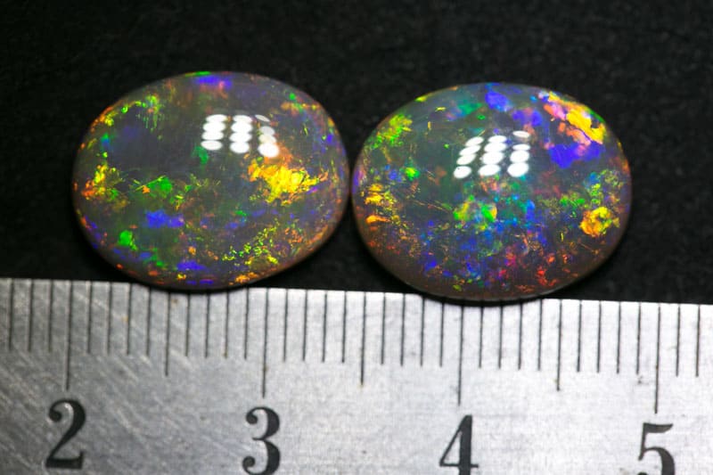 9.68 ct dark opal pair 14x11x4.5-5mm