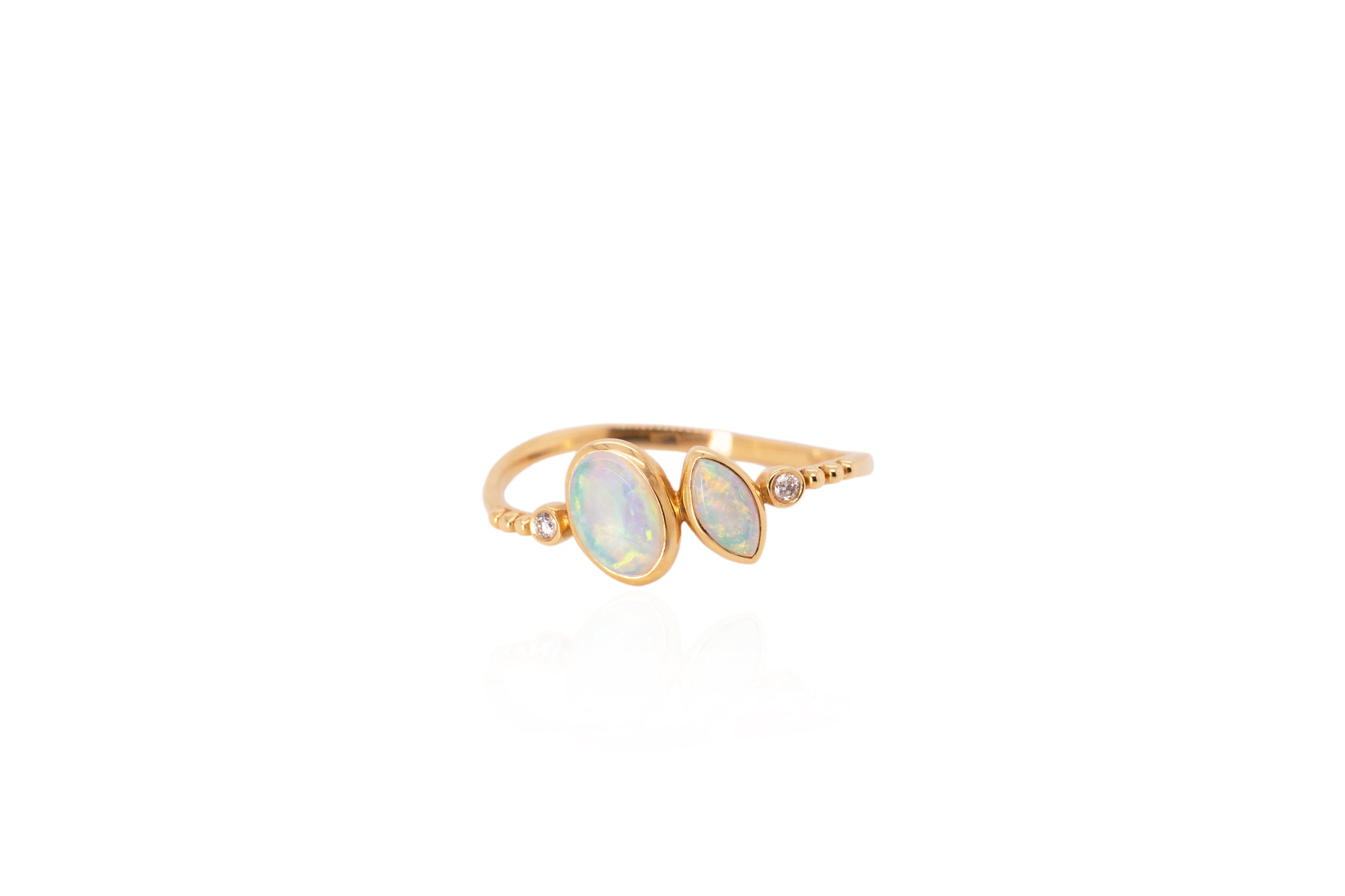 Brielle — 18kt Yellow Gold 0.60 ct Crystal Opal Diamond Ring