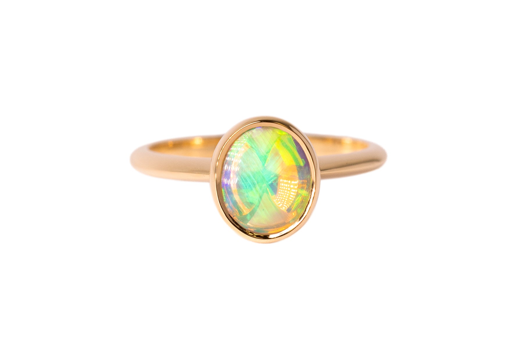 Selene — 18kt Yellow Gold 0.99 ct Crystal Opal Ring