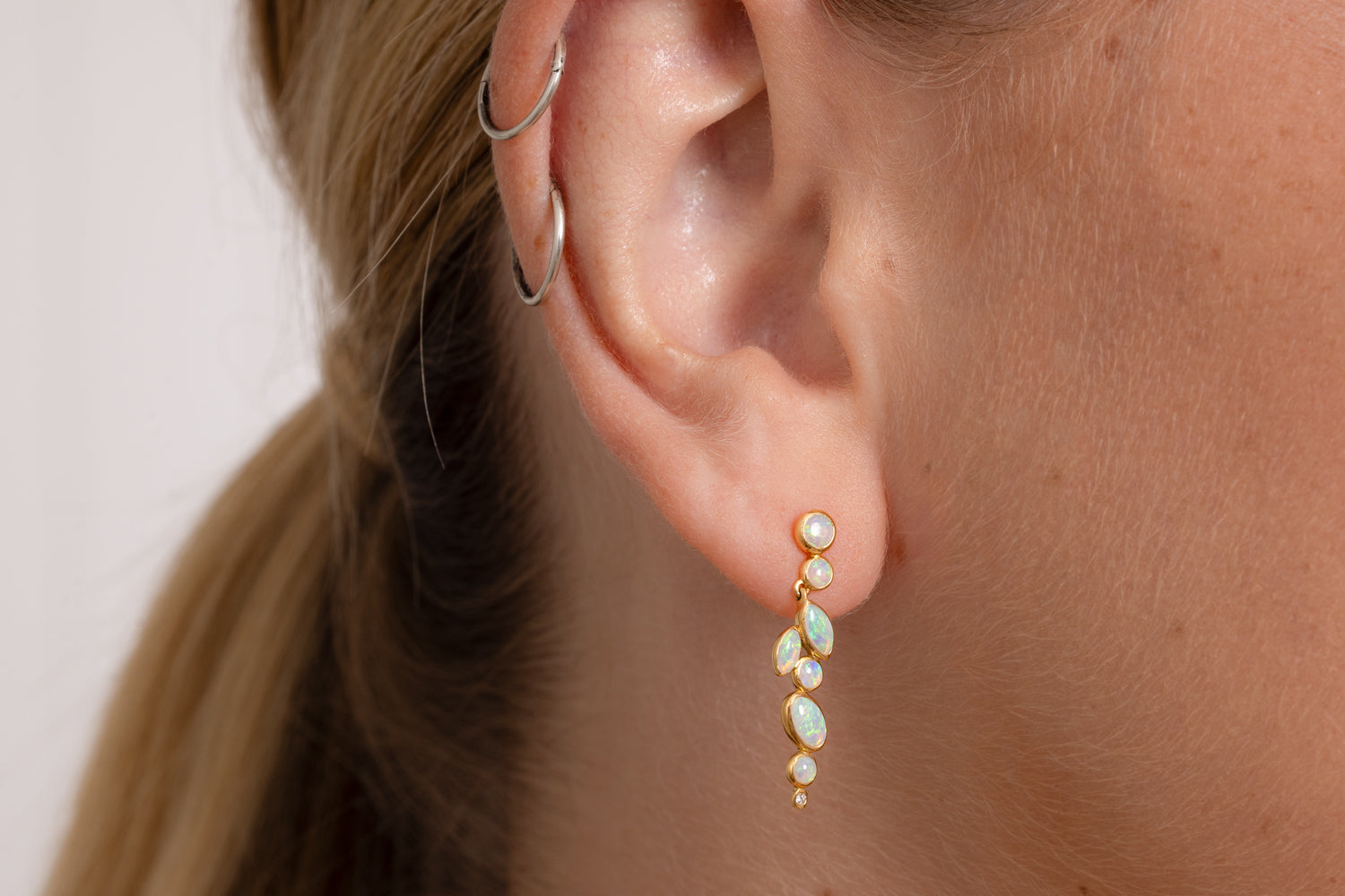 Vivienne — 18kt Yellow Gold 1.10 ct Crystal Opal Drop Earrings