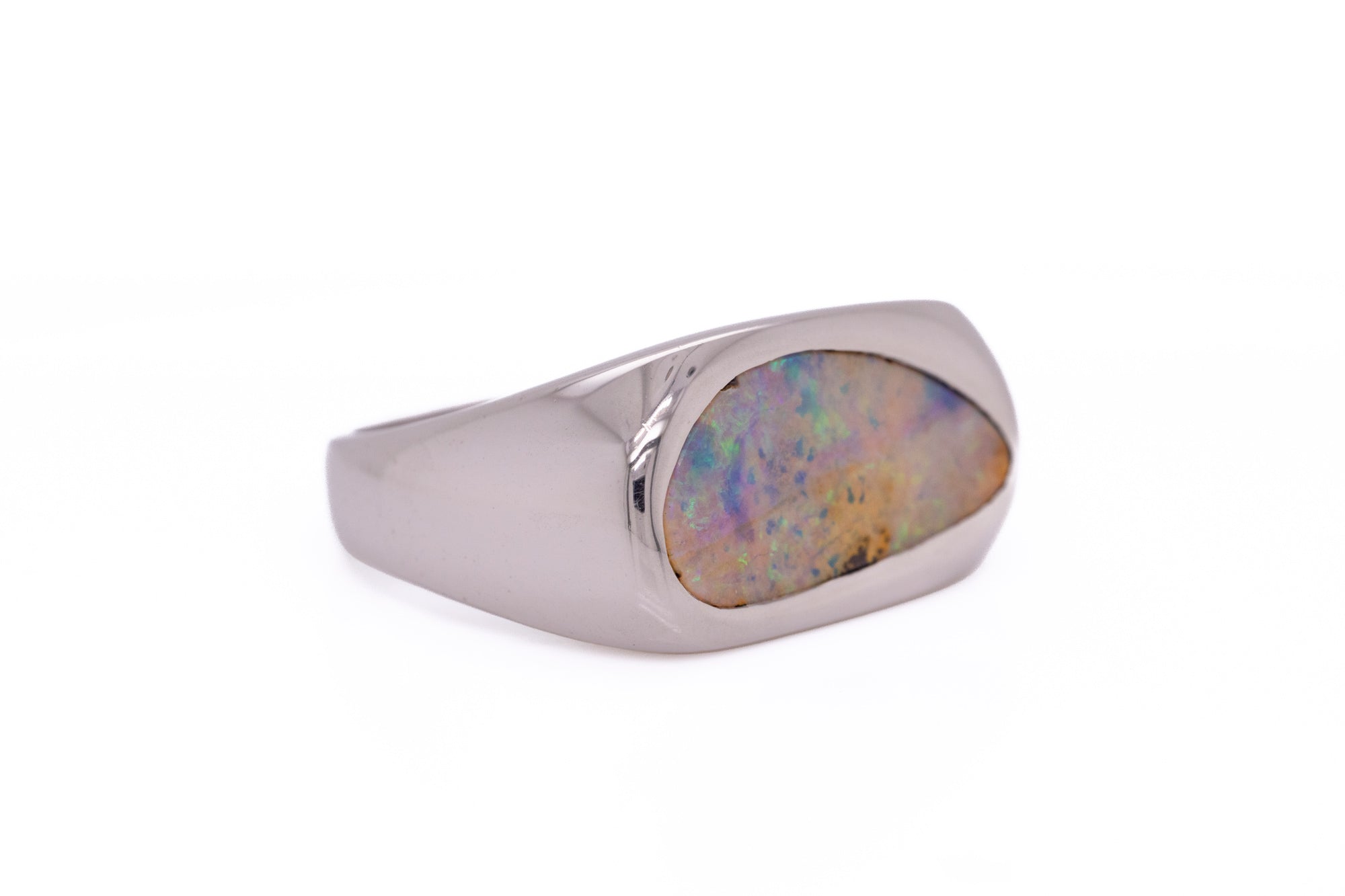 Sterling Silver 4.30 ct Boulder Opal Ring