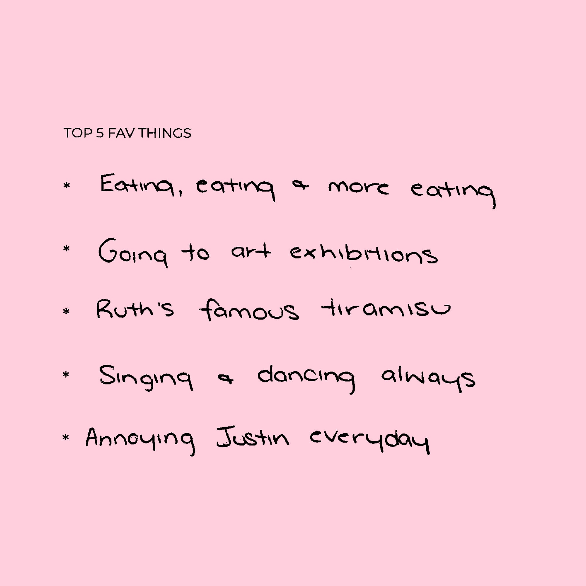Hayley's Top 5 Favorite Things