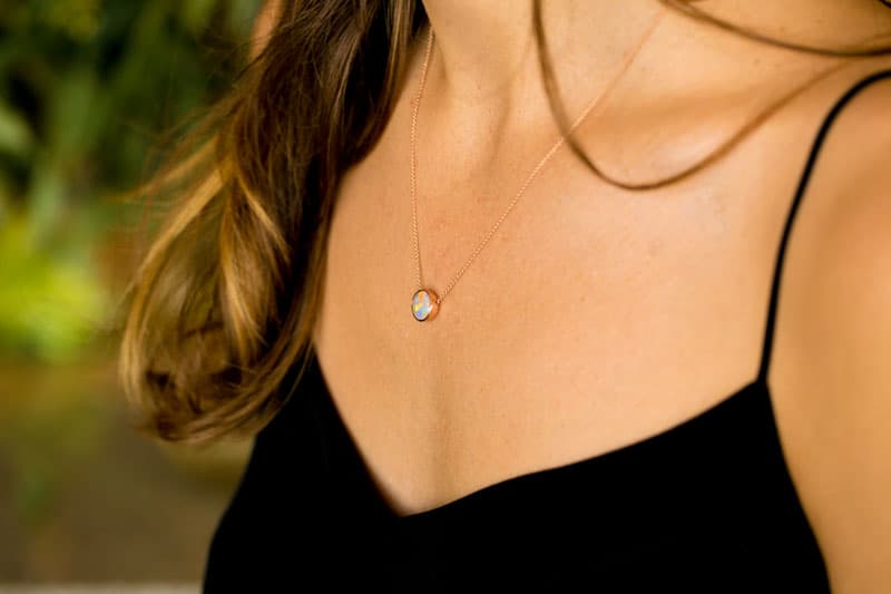 Johanna Necklace 18kt Rose Gold with 1.53ct Crystal Opal