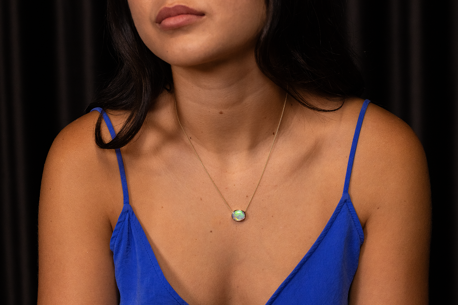 Johanna Necklace Gold with 2.23ct Crystal Opal