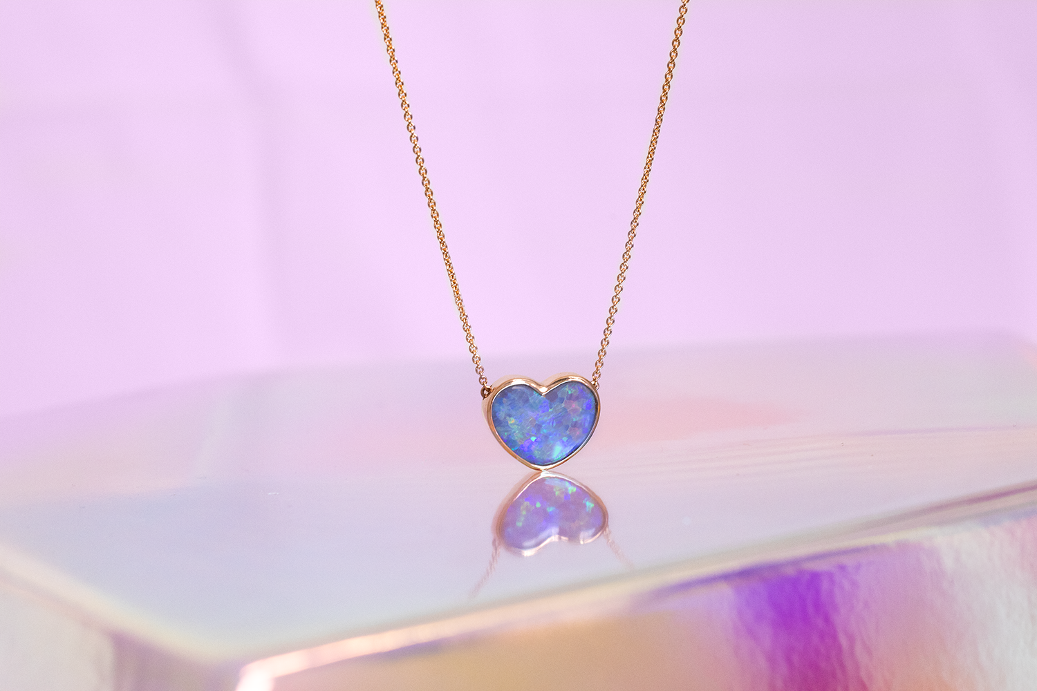 Johanna Necklace Rose Gold with 4.02ct Dark Opal