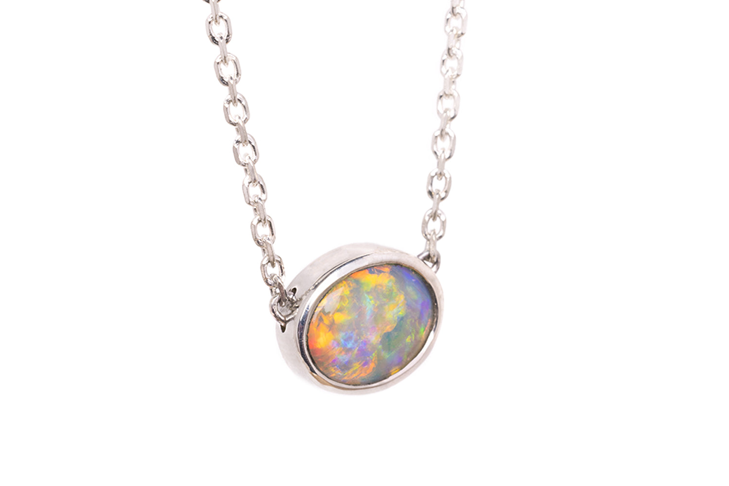 Sterling Silver Johanna Opal Necklace