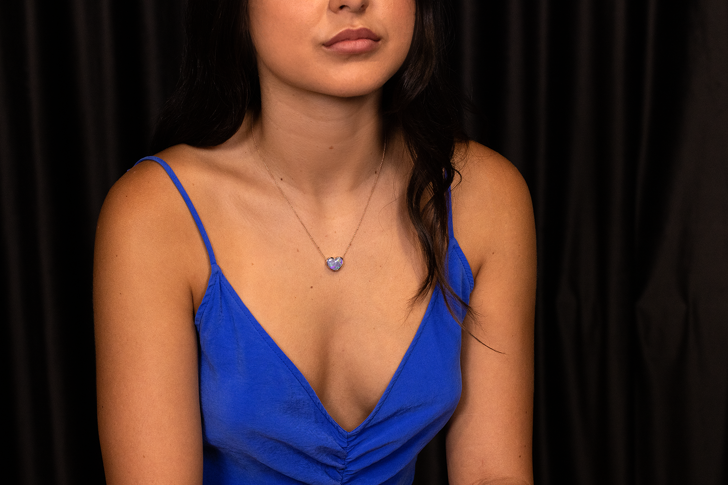 Johanna Necklace Rose Gold with 4.02ct Dark Opal