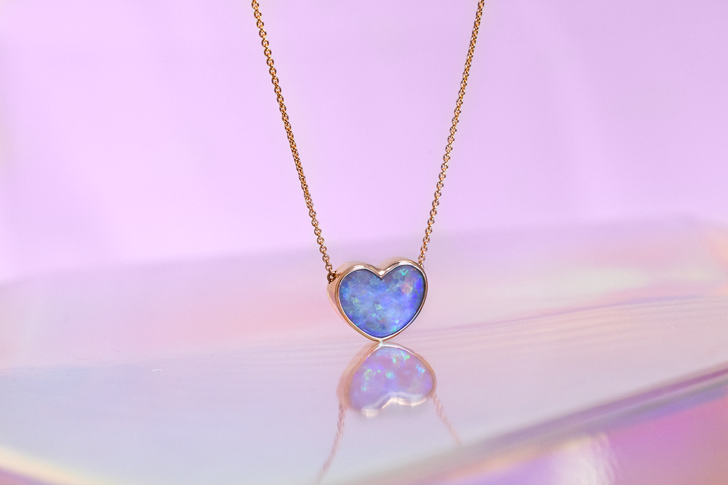 Johanna Necklace Rose Gold with 4.02ct Dark Opal