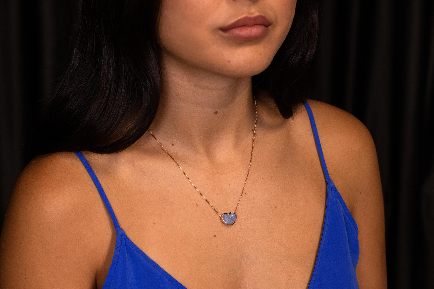 Johanna Necklace Rose Gold with 4.02ct Dark Opal