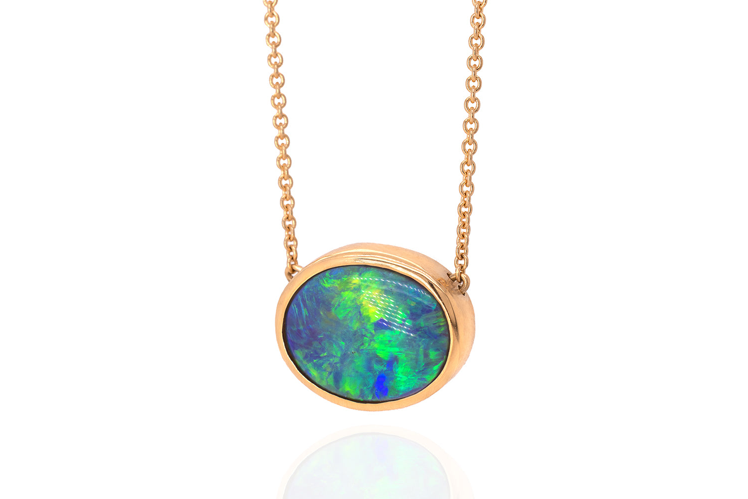 Johanna — 18kt Yellow Gold 3.45 ct Crystal Opal Necklace