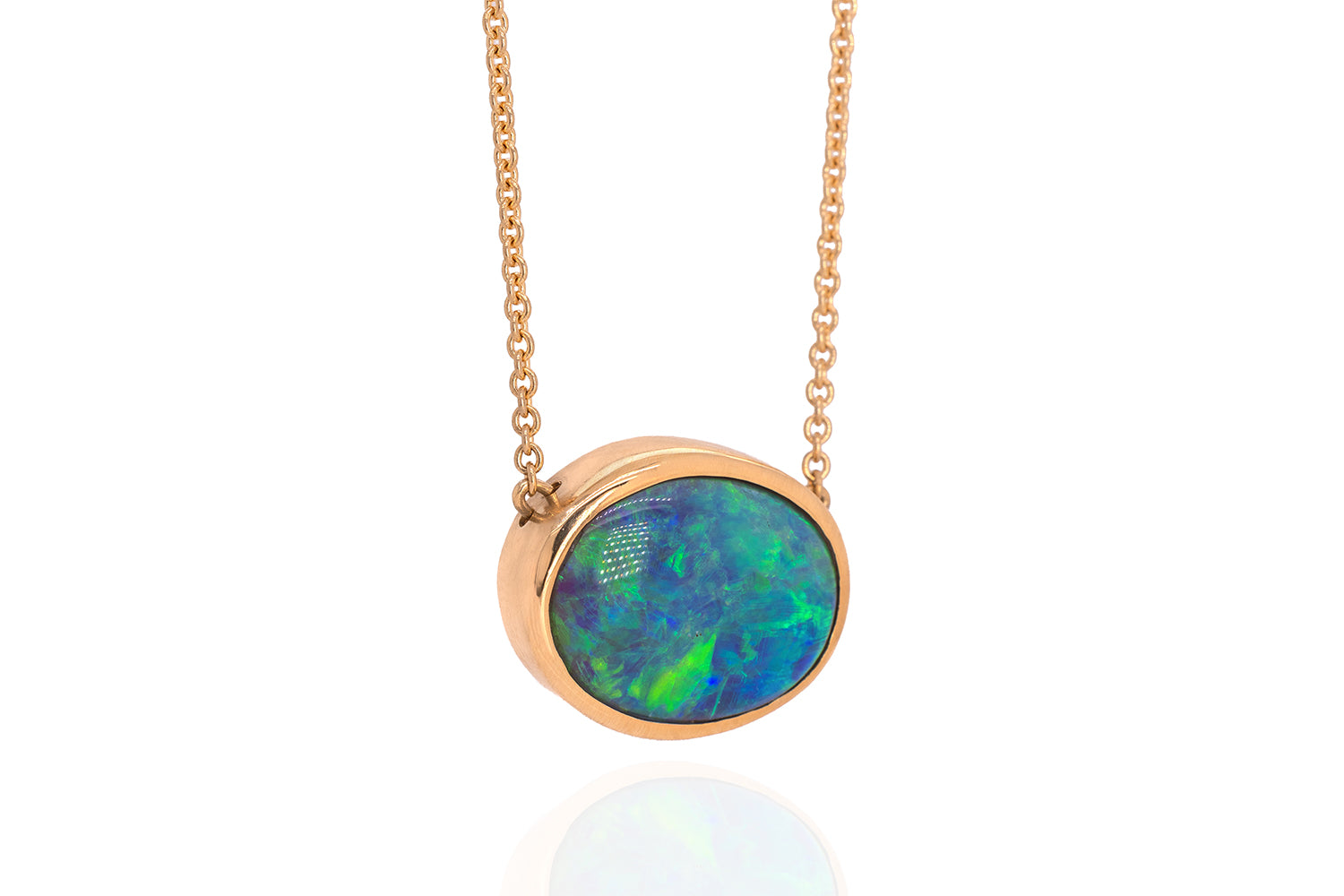 Johanna — 18kt Yellow Gold 3.45 ct Crystal Opal Necklace