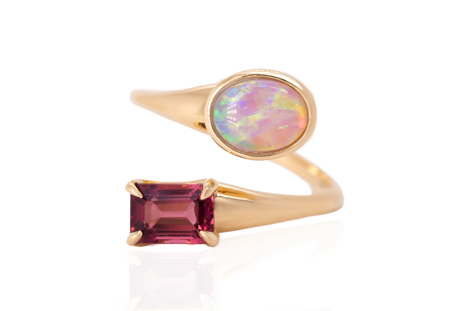 Spirit Gold Ring — crystal opal & tourmaline