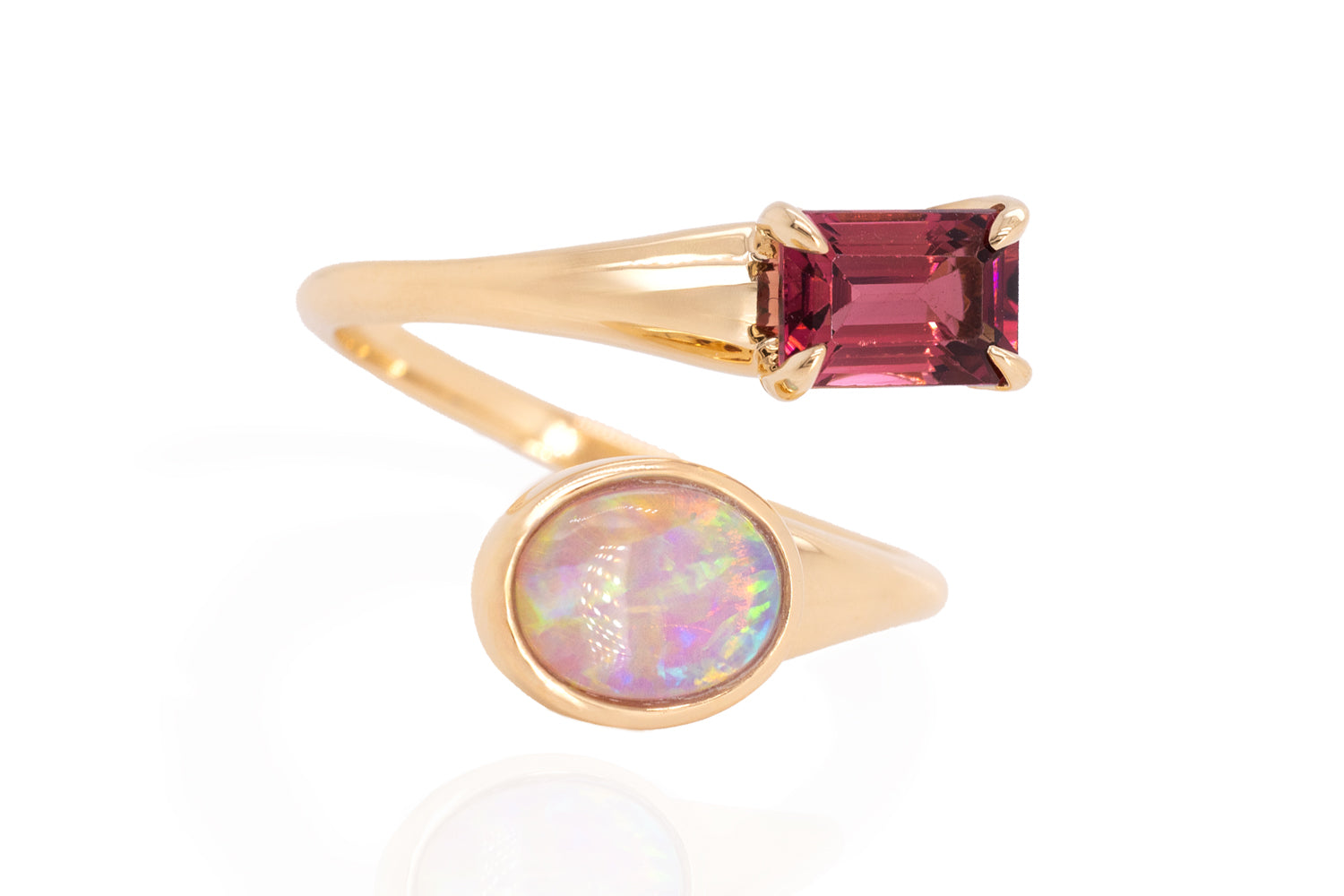 Spirit Gold Ring — crystal opal & tourmaline