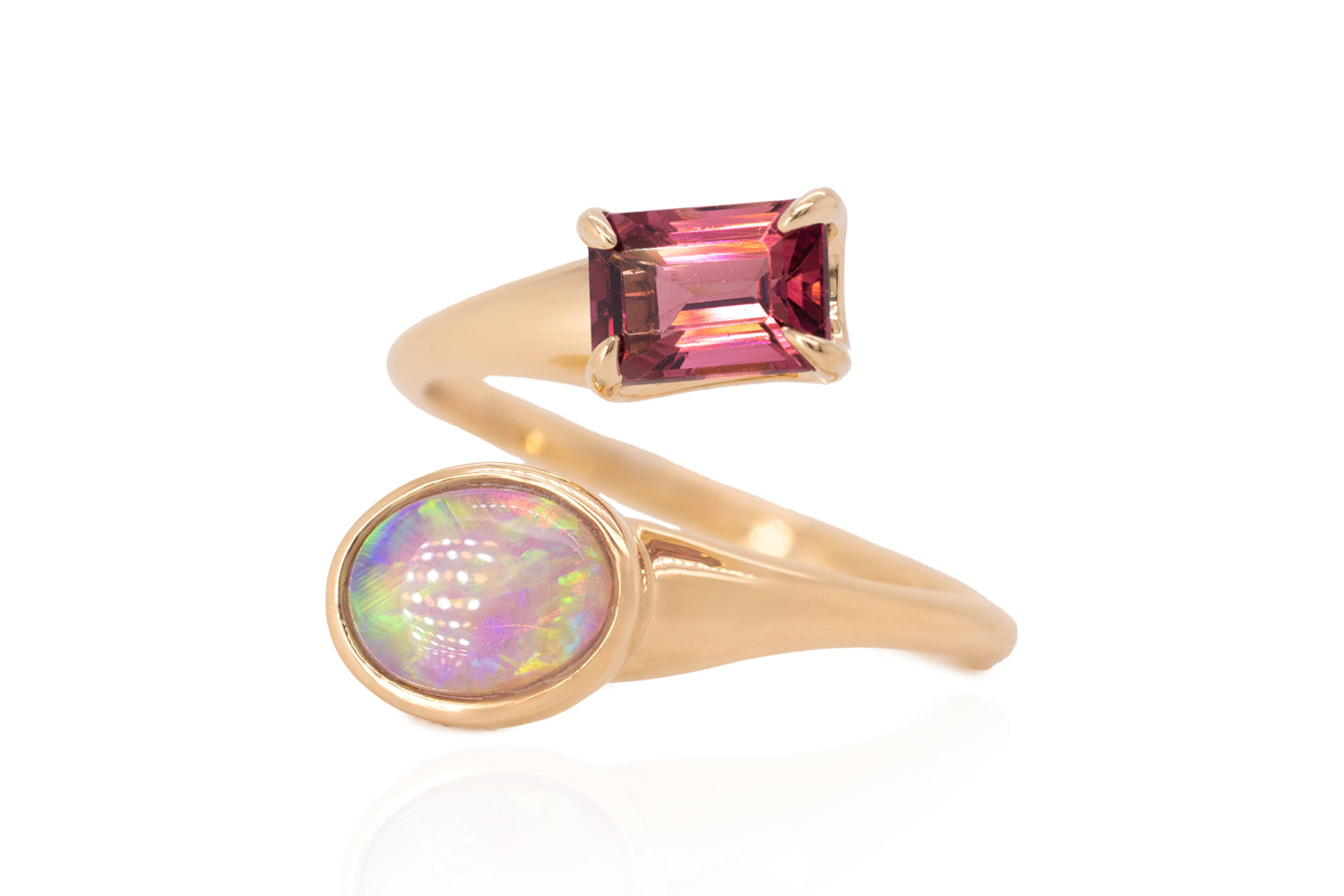 Spirit Gold Ring — crystal opal & tourmaline