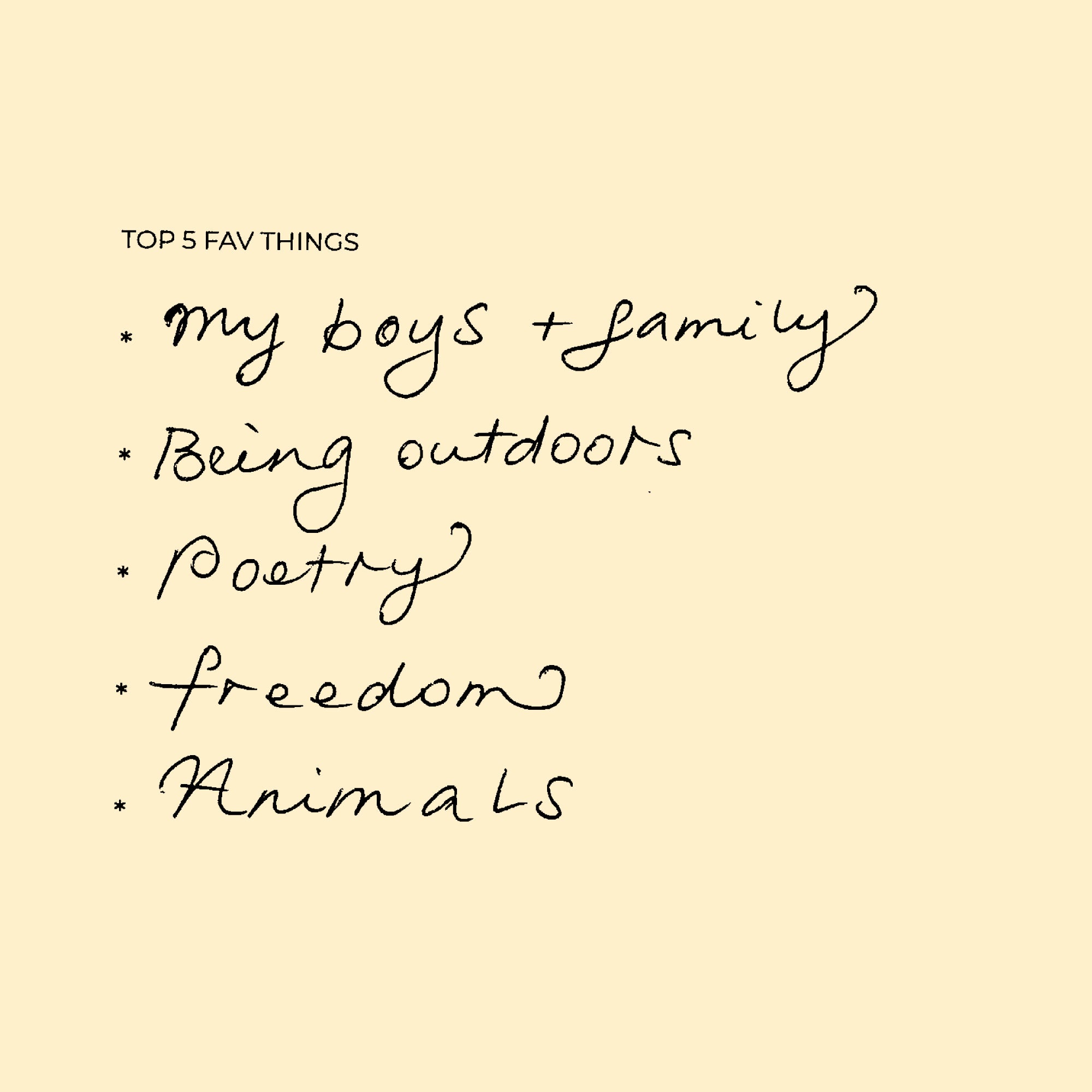 Kylie's Top 5 Favorite Things