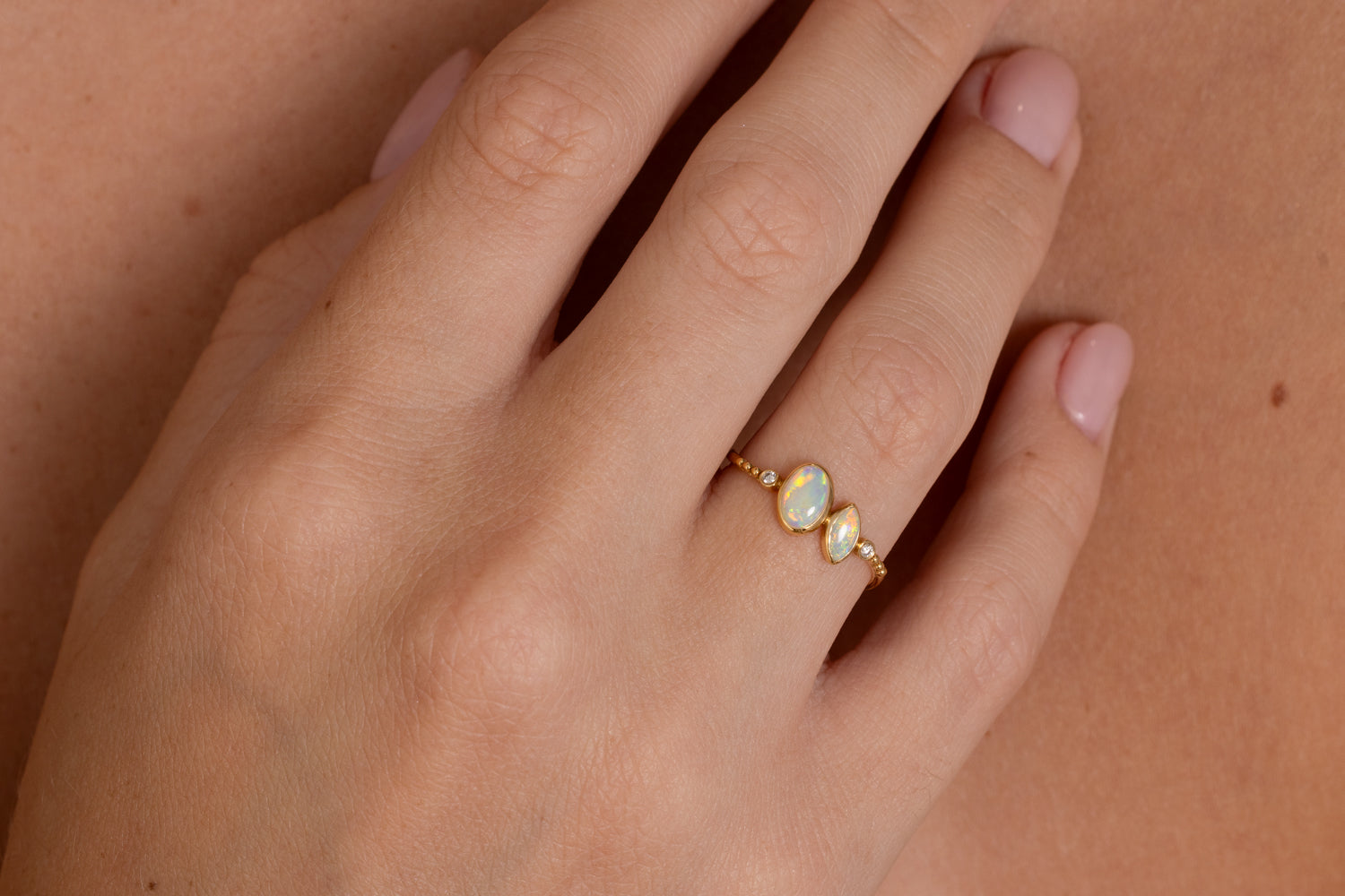 Brielle — 18kt Yellow Gold 0.60 ct Crystal Opal Diamond Ring
