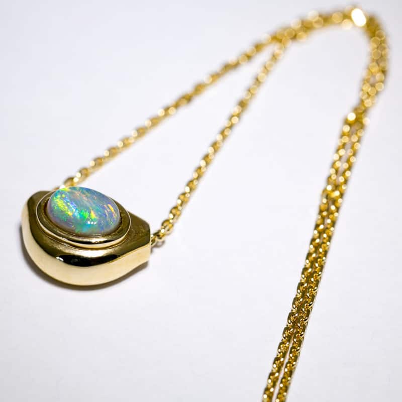 Pod 14kt Gold Slider with Crystal Opal