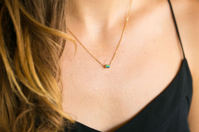 Ruthie 18kt Gold Necklace with 0.51ct Black Opal