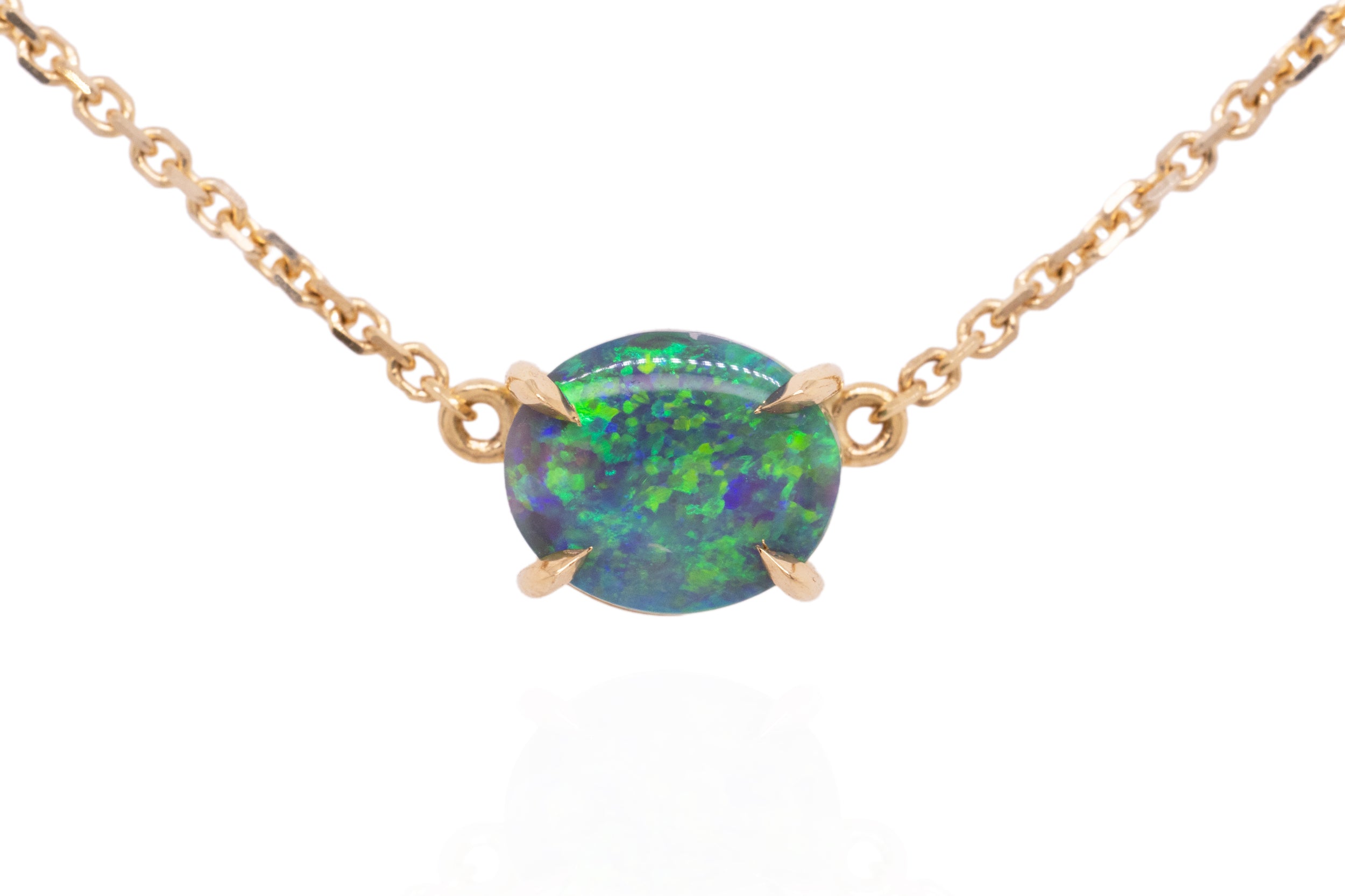 Ruthie — 18kt Yellow Gold 1.07 ct Dark Opal Necklace