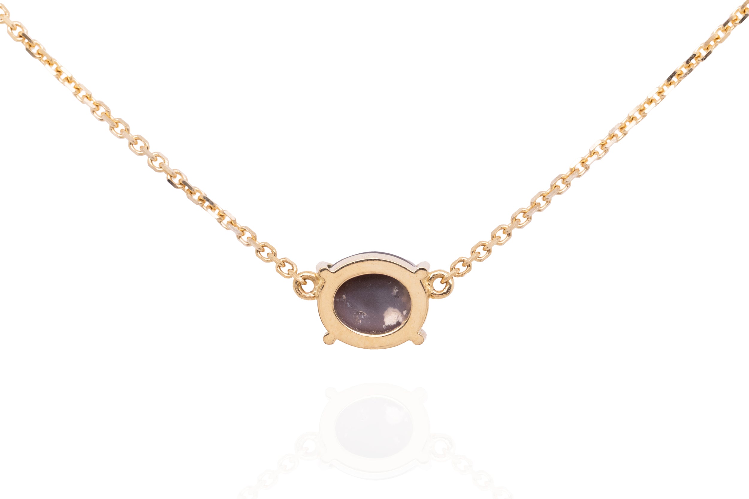 Ruthie — 18kt Yellow Gold 1.07 ct Dark Opal Necklace