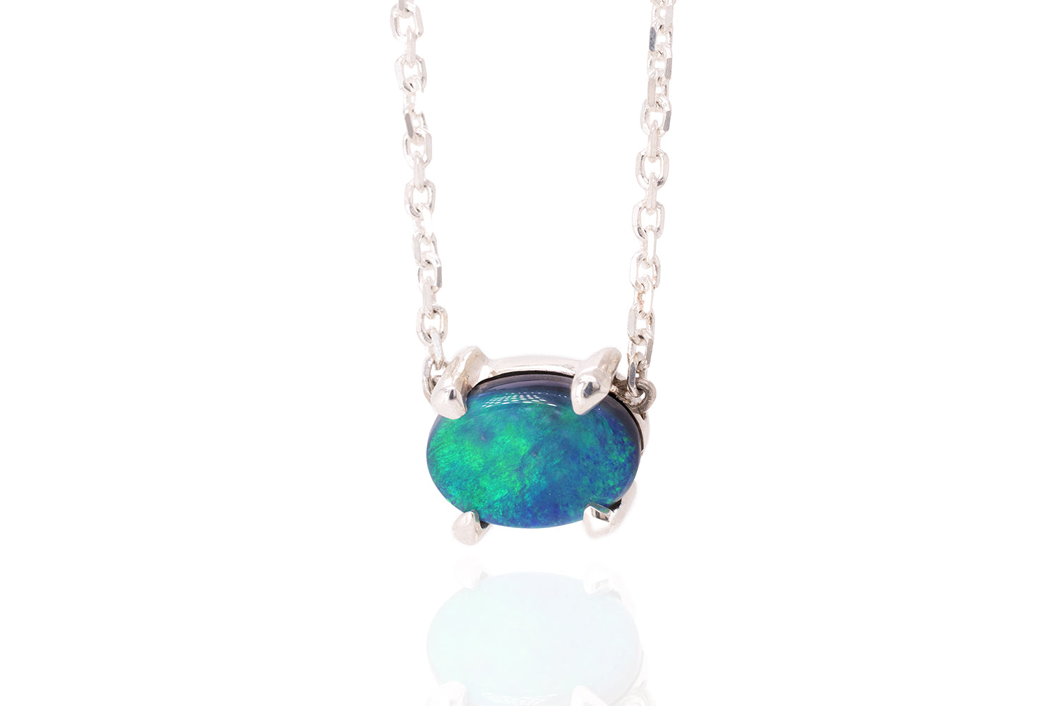 Ruthie — Sterling Silver 1.40 ct Black Opal Necklace