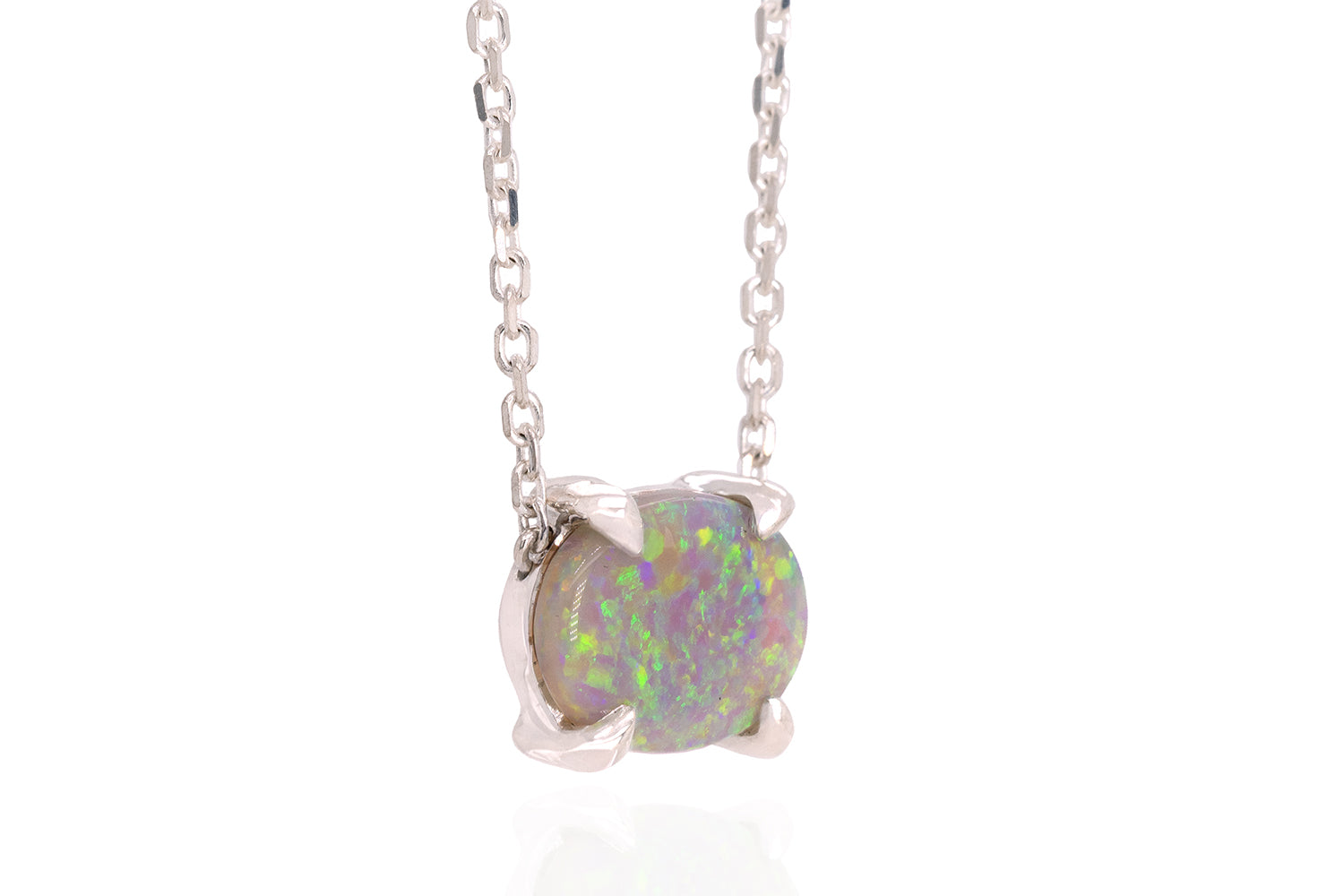 Ruthie — Sterling Silver 1.83 ct Crystal Opal Necklace