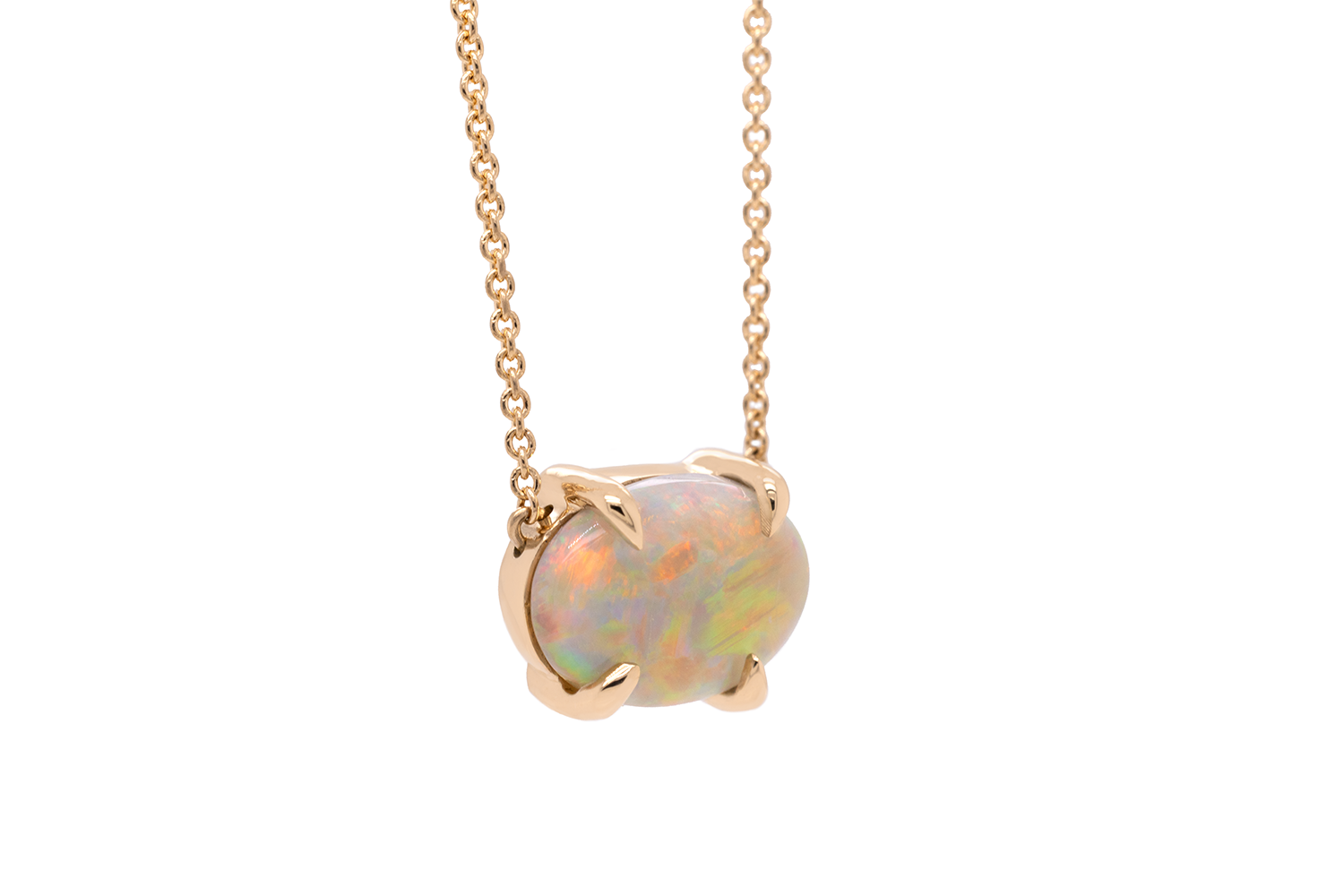 Ruthie Necklace Gold with 2.20ct White Opal