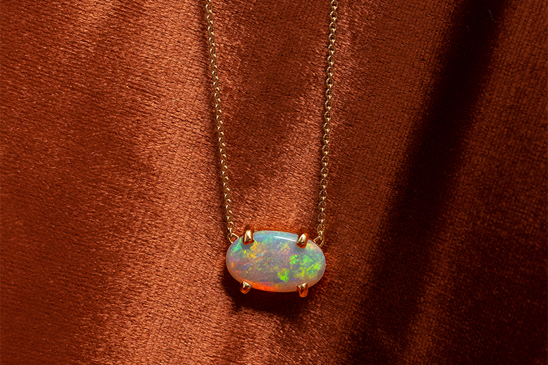 Ruthie Necklace Gold 1.53 ct Crystal Opal