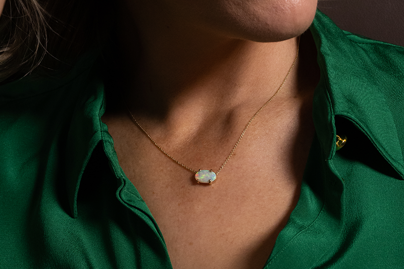 Ruthie Necklace Gold 1.53 ct Crystal Opal