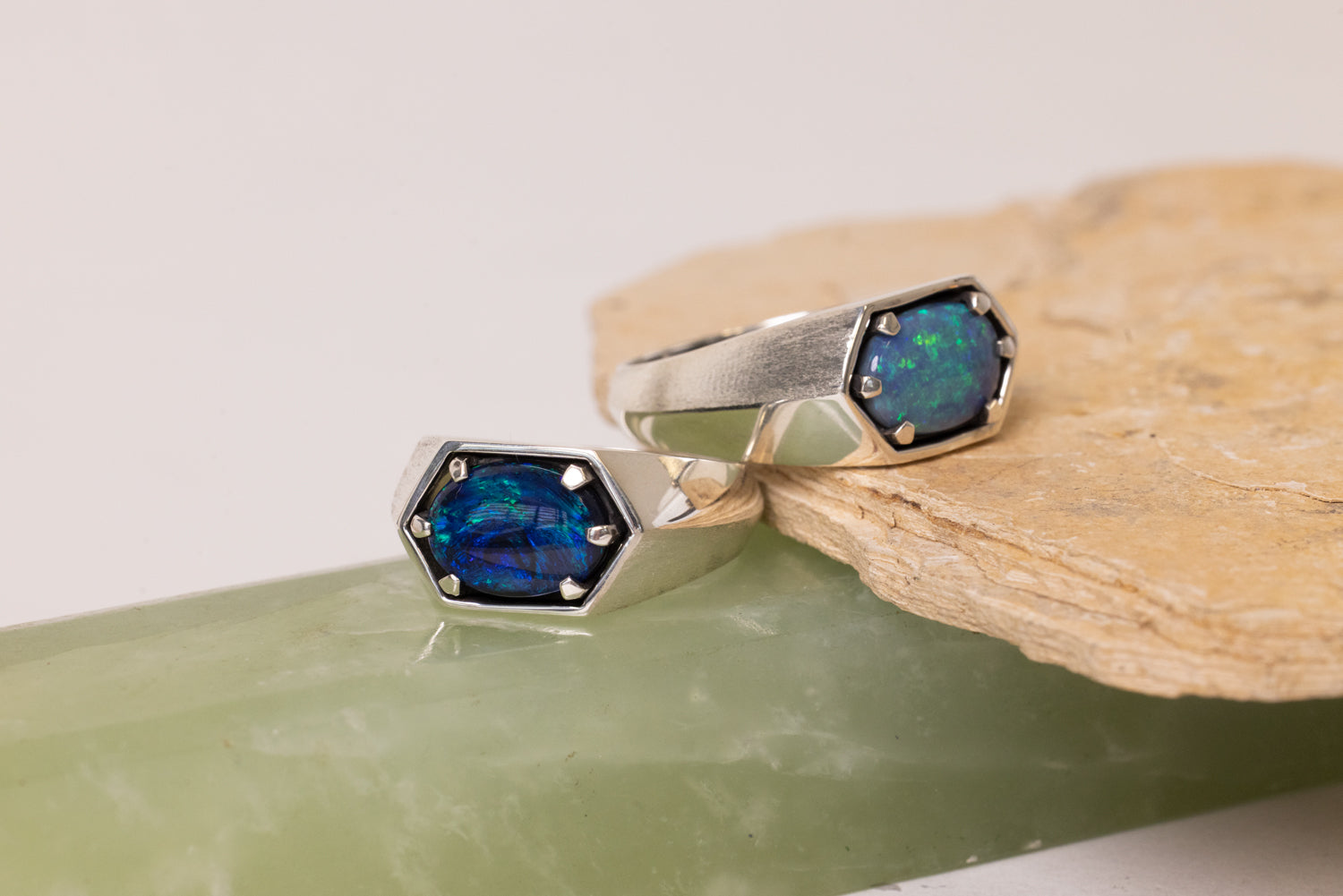 Saxon — Sterling Silver 2.73 ct Black Opal Ring