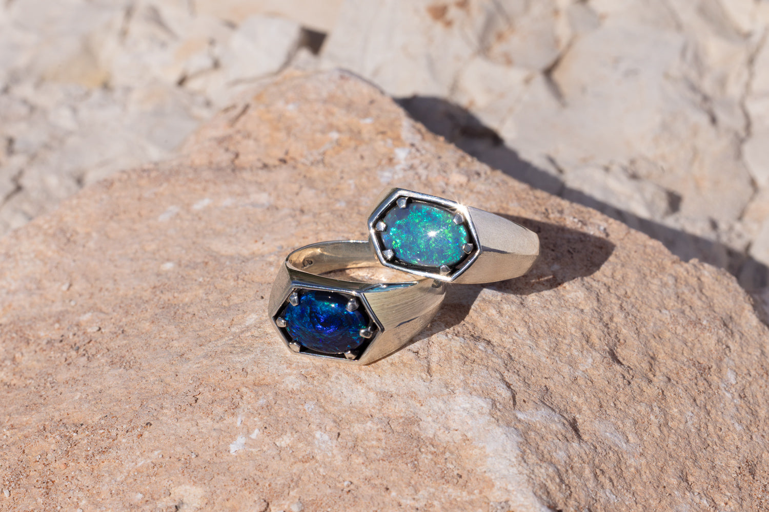 Saxon — Sterling Silver 2.73 ct Black Opal Ring