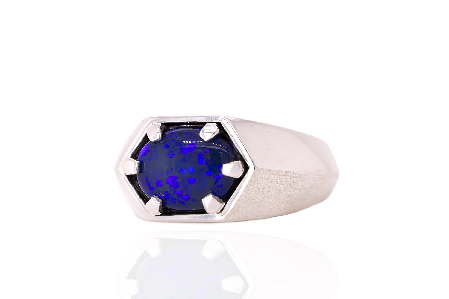 Saxon — Sterling Silver 2.67 ct Black Opal Ring