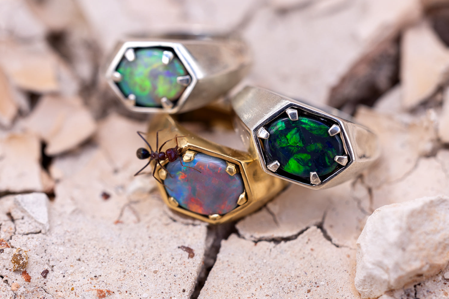 Men Saxon Opal Rings