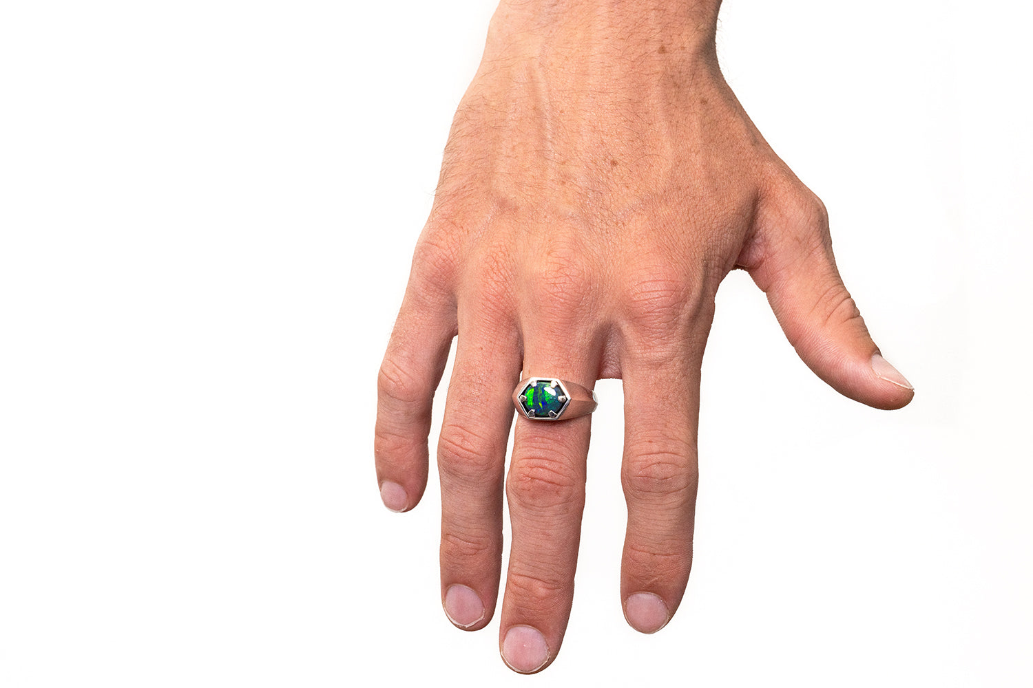 Saxon — Sterling Silver 2.55 ct Black Opal Ring