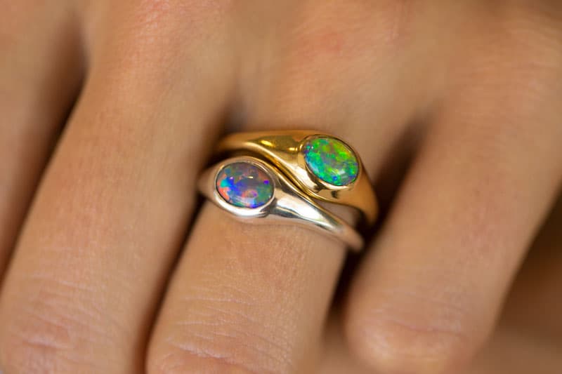 Stephanie Sterling Silver Ring with 0.71ct Dark Opal