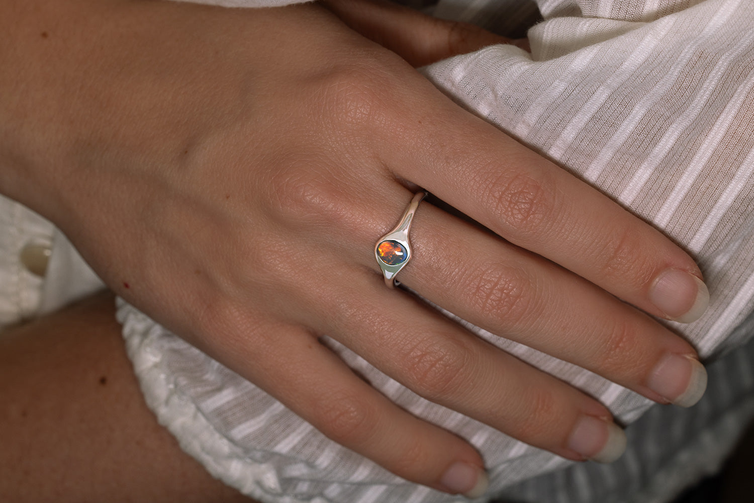 Sterling Silver Stephanie Opal Ring