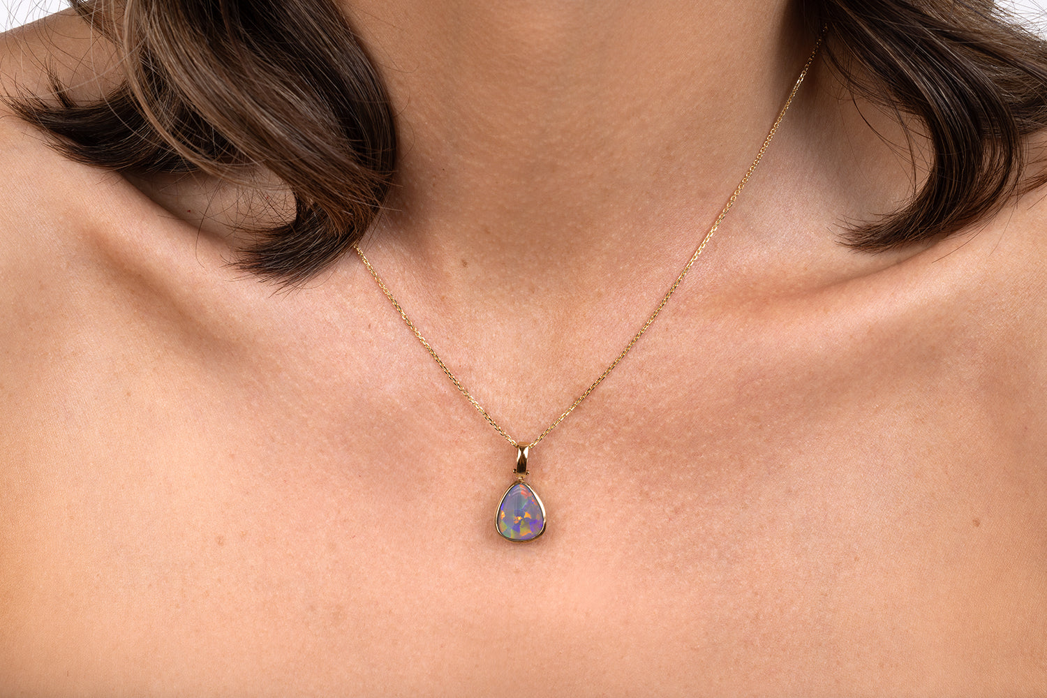 Tatiana Pendant Gold with 4.37ct Dark Opal