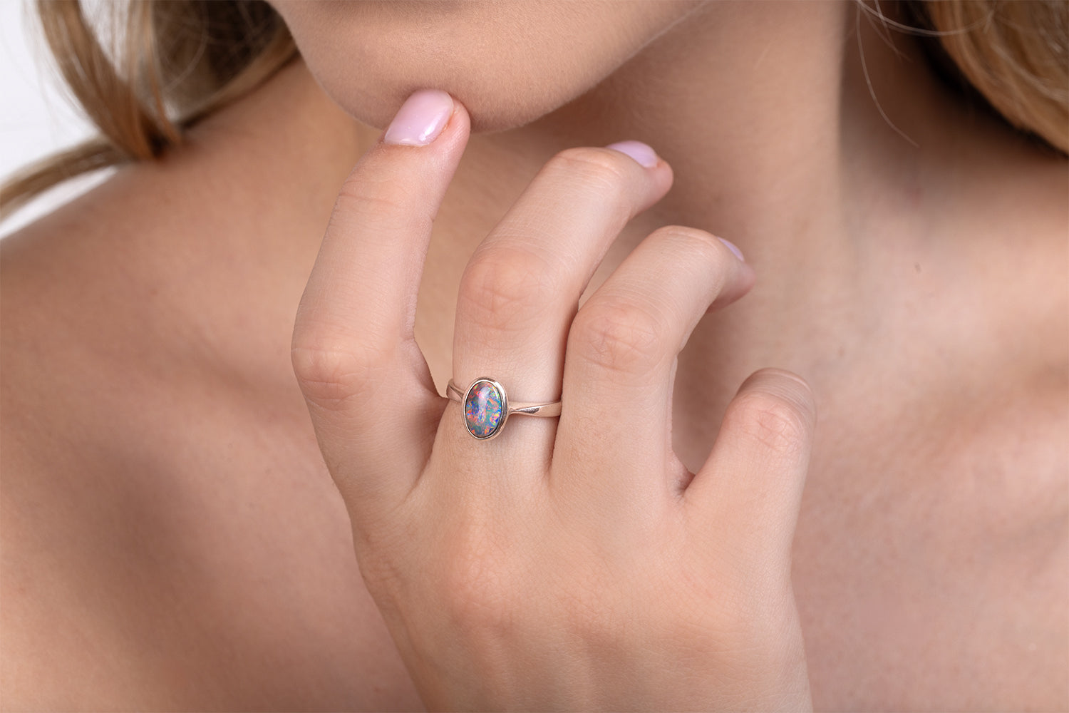 Tatiana Ring Sterling Silver with 1.41ct Dark Opal