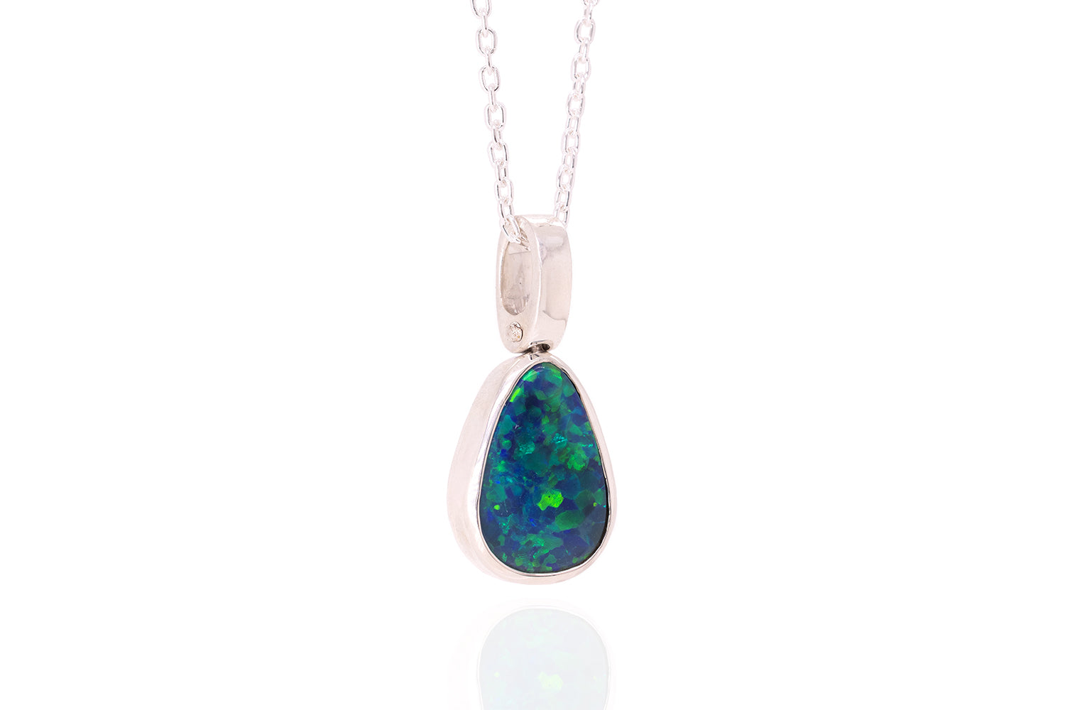 Tatiana — Sterling Silver 2.63 ct Black Opal Pendant
