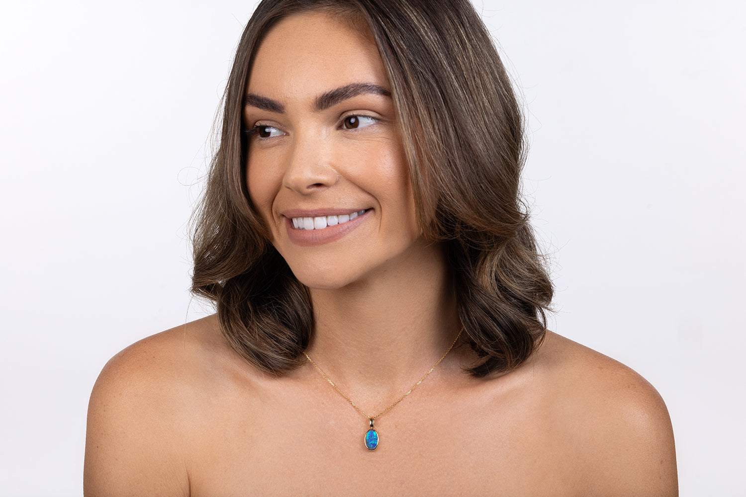 Australian 3.97ct Black Opal 18kt Yellow Gold Tatiana Pendant