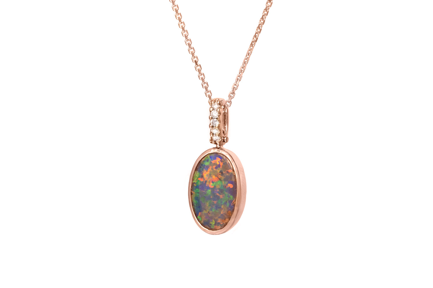 18kt Rose Gold Tatiana Diamond Opal Pendant