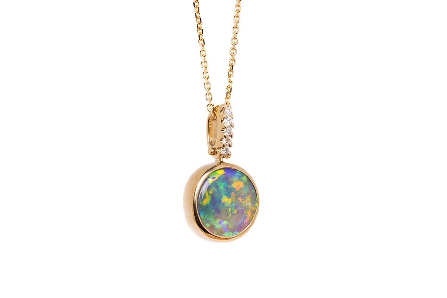 18kt Yellow Gold Tatiana Diamond Opal Pendant