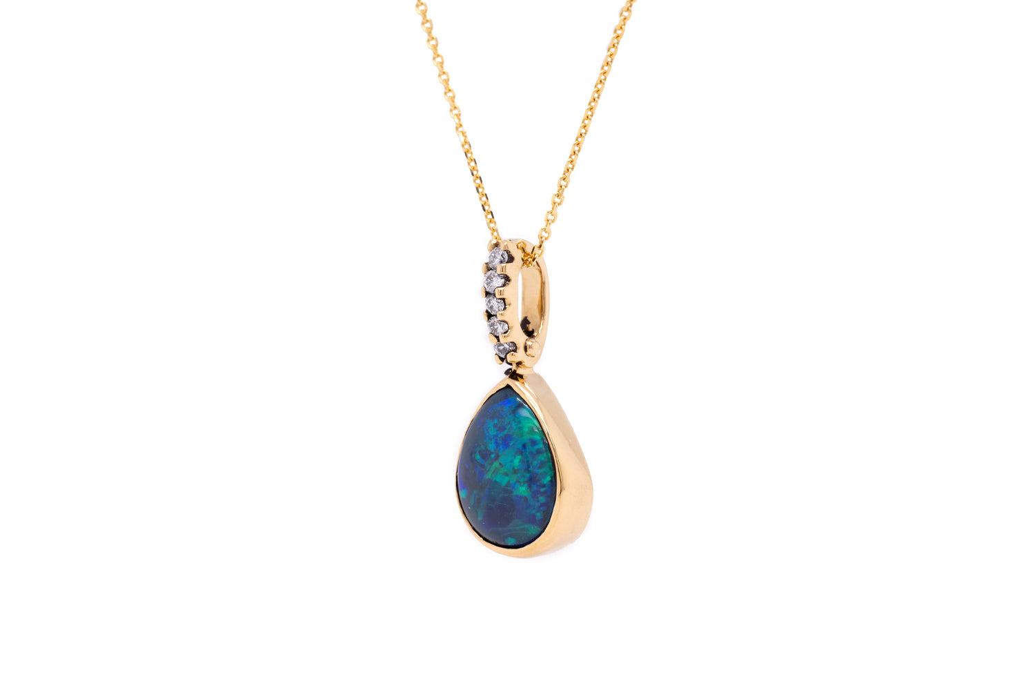 18kt Yellow Gold Tatiana Diamond Opal Pendant