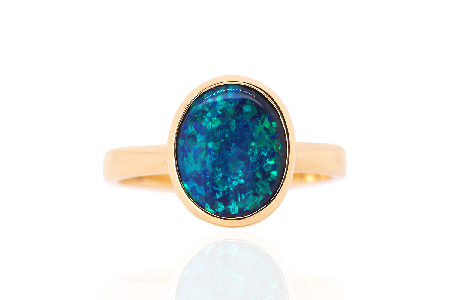 Tatiana Ring Gold with 1.86ct Black Opal
