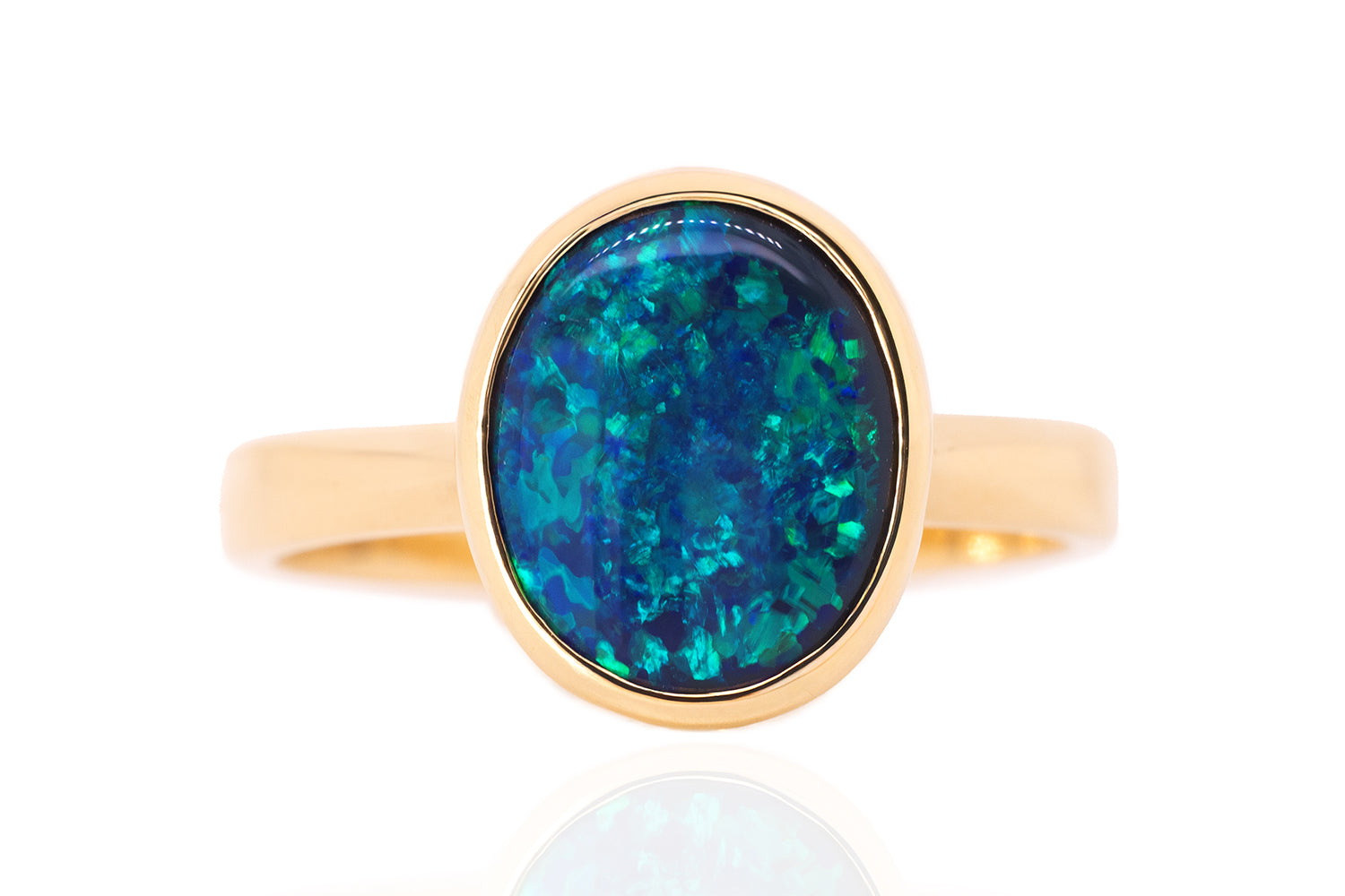 Tatiana Ring Gold with 1.86ct Black Opal