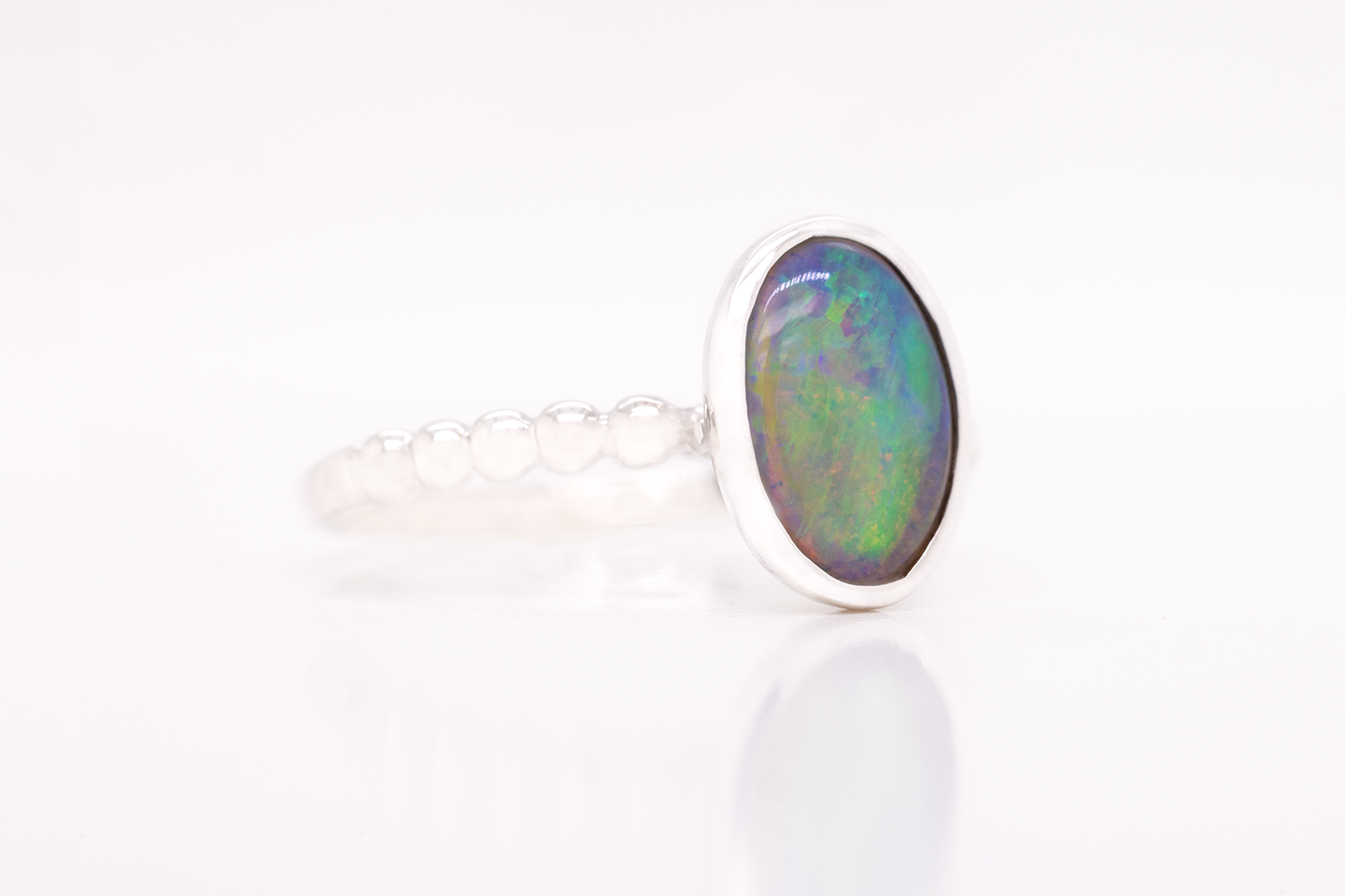 Tatiana Ring Sterling Silver with 1.31ct Crystal Opal